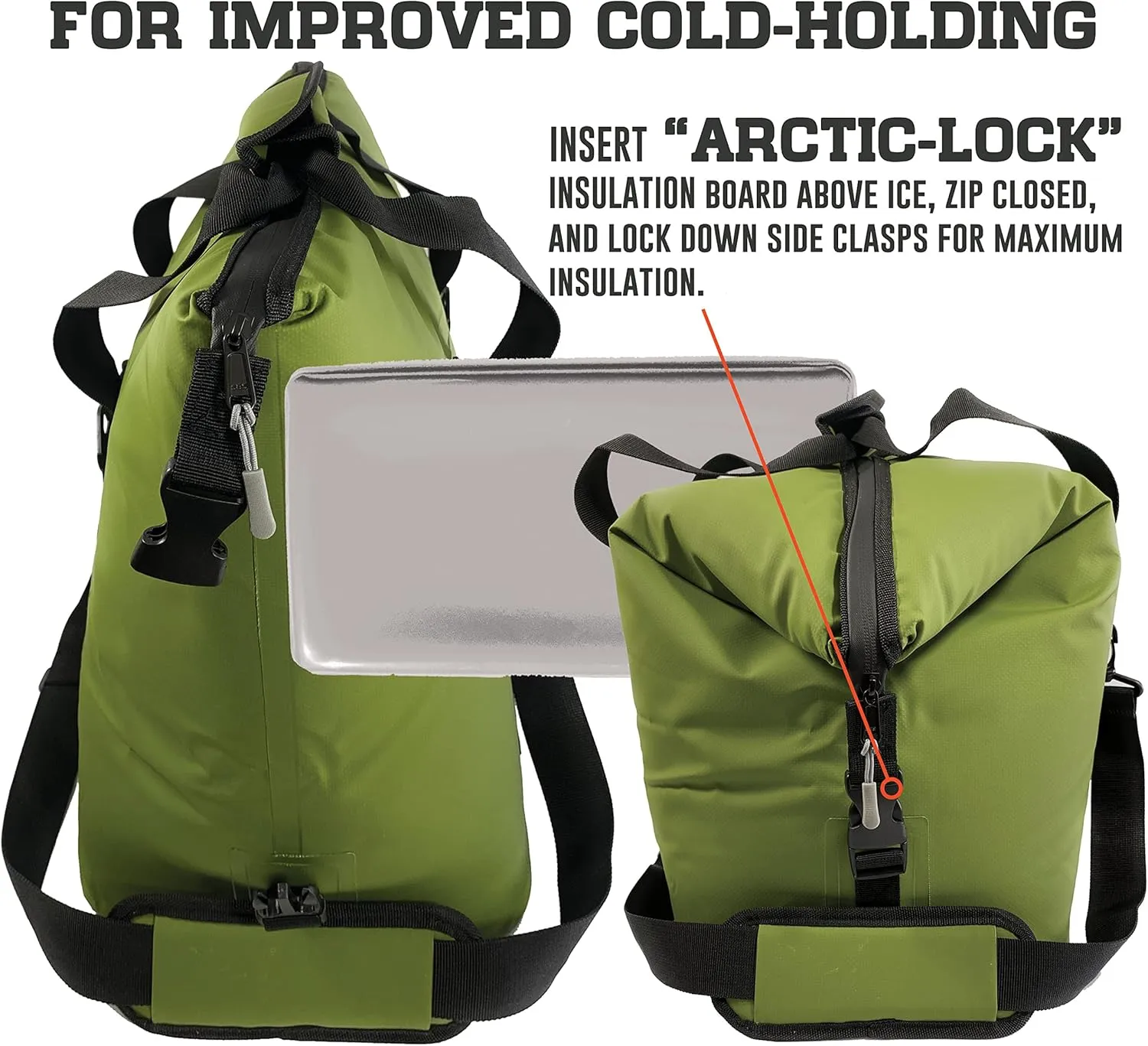 Soft Sided Collapsible Heavy-Duty Wide Mouth Cooler – Waterproof, Leak-Proof, Portable Cooler for Camping, Picnics, Beach, Tailgating, Sea Fishing and Road Trips – 24 Cans Plus Ice