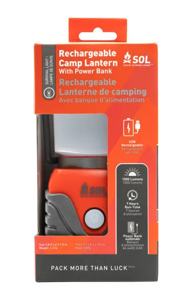 SOL Camp Lantern Rechargeable with Power Bank