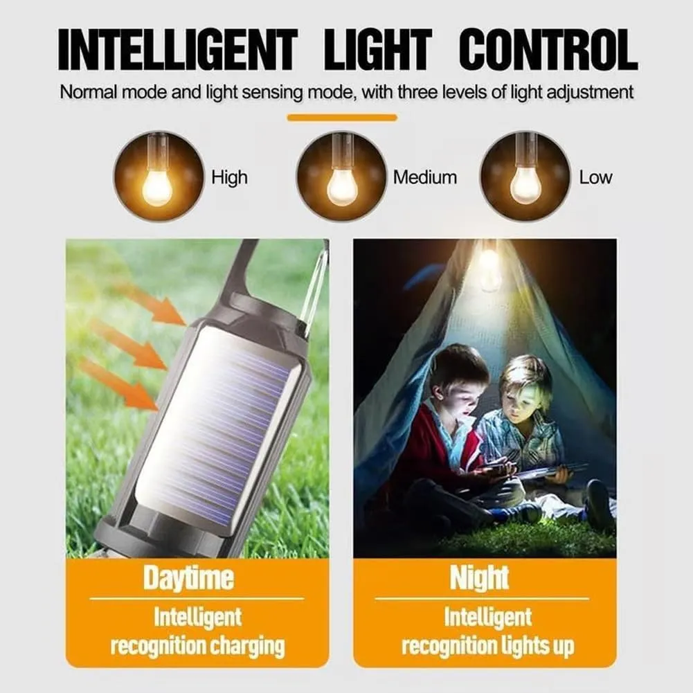 Solar Camp Bulbs, Rechargeable Hooked Camp Light Bulbs, Ipx4 Waterproof LED Tent Lights with 3 Modes, USB Charging Portable Outdoor for Camping Hiking Fishing Emergency(Combination C)