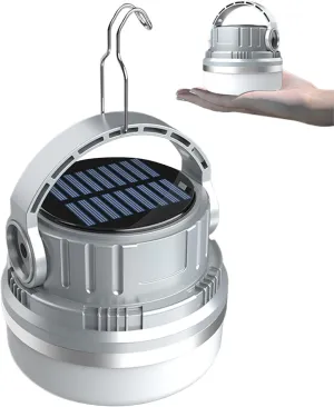Solar Camping Lights 6 Brightness Camping Lantern Portable Tent Light with Hook ＆ Power Display Waterproof ＆ Rechargeable Led Camp Light for Outage, Hurricane, Emergency Tent Light