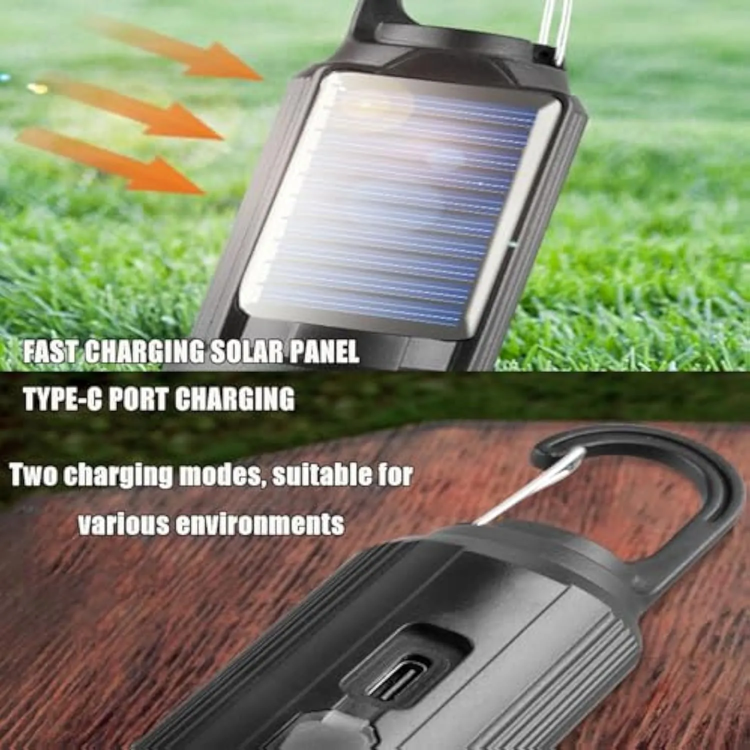 Solar Rechargeable Hooked Camping Light, 3 Gears Lighting Solar Camping Lights with Two Charging Modes, IPX4 Waterproof Tent Lights with Clip Hook Design for Camping and Emergencies (4PCS Conical)
