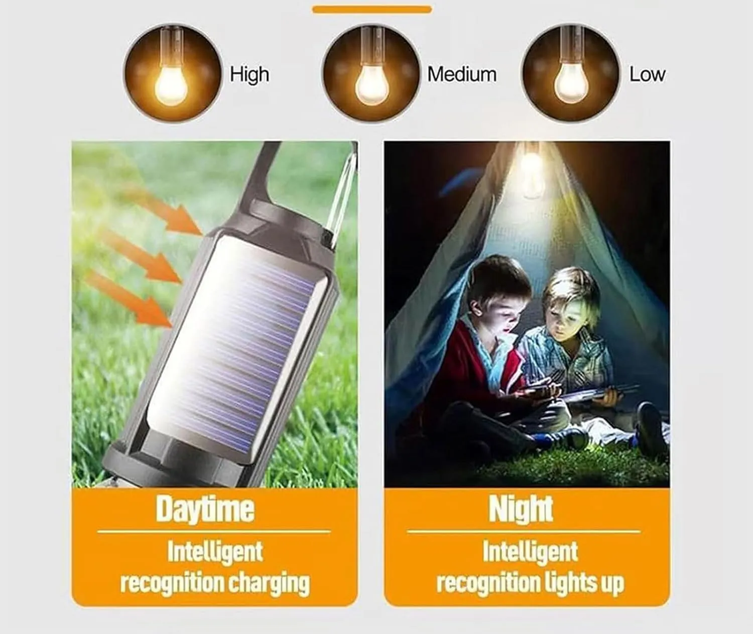 Solar Rechargeable Hooked Camping Light, Multi-Functional Waterproof Solar Tent Lights, USB Rechargeable Led Camping Lantern,Portable Clip Hook Indoor ＆ Outdoor Hanging Lantern (Flat Bottom Style, 4)