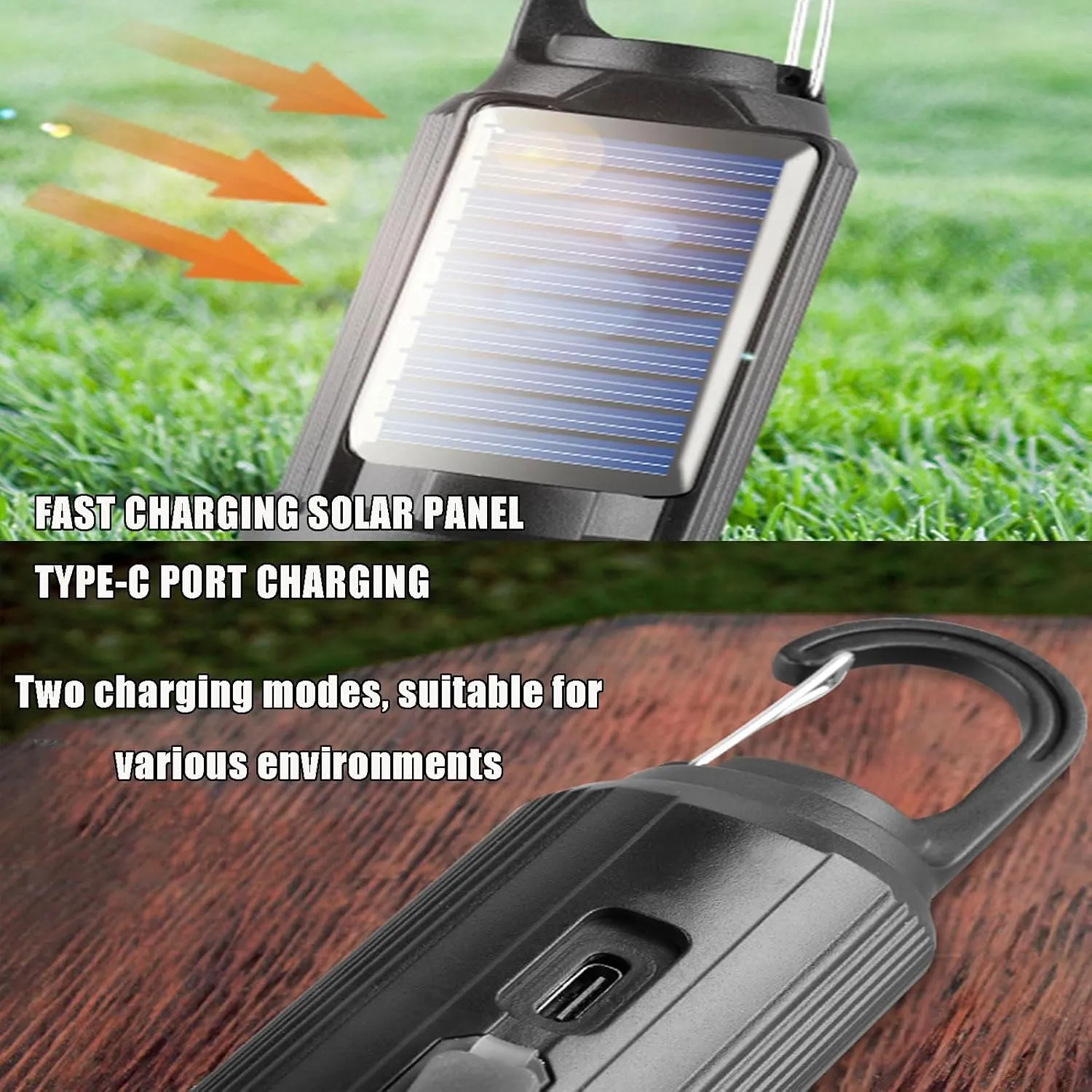 Solar Rechargeable Hooked Camping Light ,Solar Camp Tent Lights, Waterproof LED Camping Lantern, Waterproof, Portable, with Clip Hook, for Camping, Emergencies (4pc-Round)