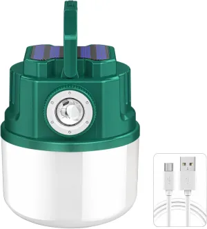 Solar Rechargeable Lantern, Emergency Camping Light, Dual Charging Lantern with USB & Solar Power