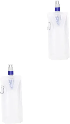Sosoport 2pcs Folding Water Filter Bag Portable Water Pouch for Hiking Camping and Outdoor Activities Leakproof Design Capacity