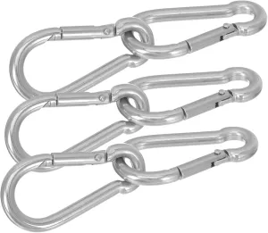 Sosoport High Strength Stainless Steel Carabiner Clips Carabiner Clip Locking Buckle for Camping Hiking Outdoor