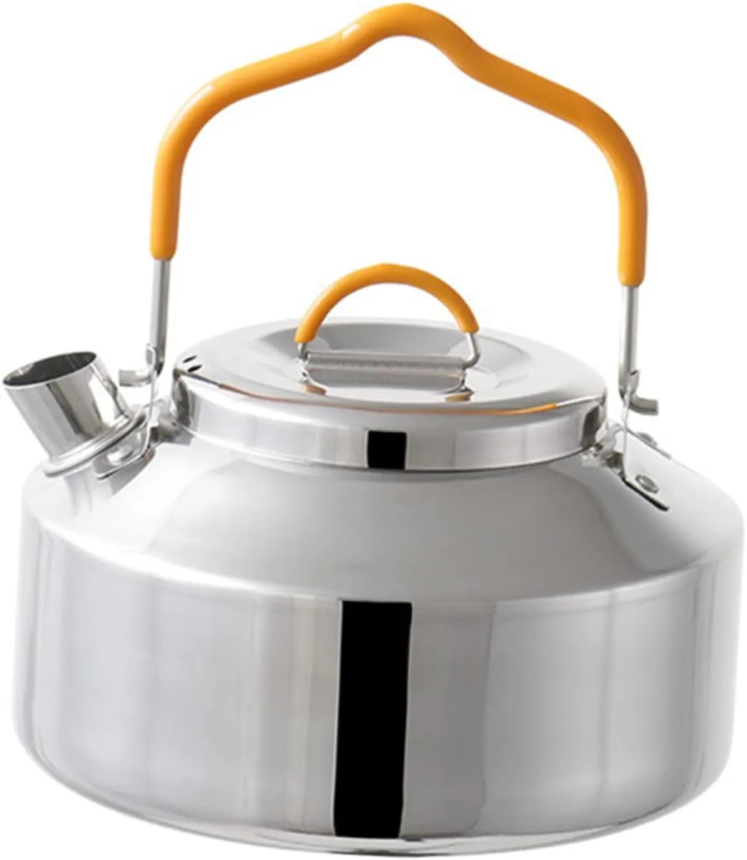 Sosoport Stainless Steel Camping Pot Camp Coffee Pot Stainless Steel Water Bottle Gsi Camping Cookware Hiking Whistling Teapot Stainless Steel Tea Pots Stove Tea Pots Make Tea Kettle China