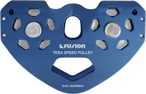 Speed Pulley, Climbing Pulleys for Backyard Zipline, Hauling, Rigging - New and Improved -Fusion Climb Tesa Speed Aluminum Zip Line Blue