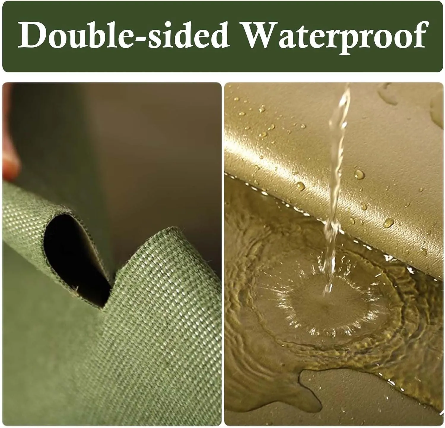 SRHIMEOS 3' x 26' Heavy Duty Green Canvas Tarp, Waterproof Camping Tarps Cover with Rustproof Grommets, 30 Mil Thickness Tarpaulin for Outdoor Pool, UV Blocking and Tear Resistant