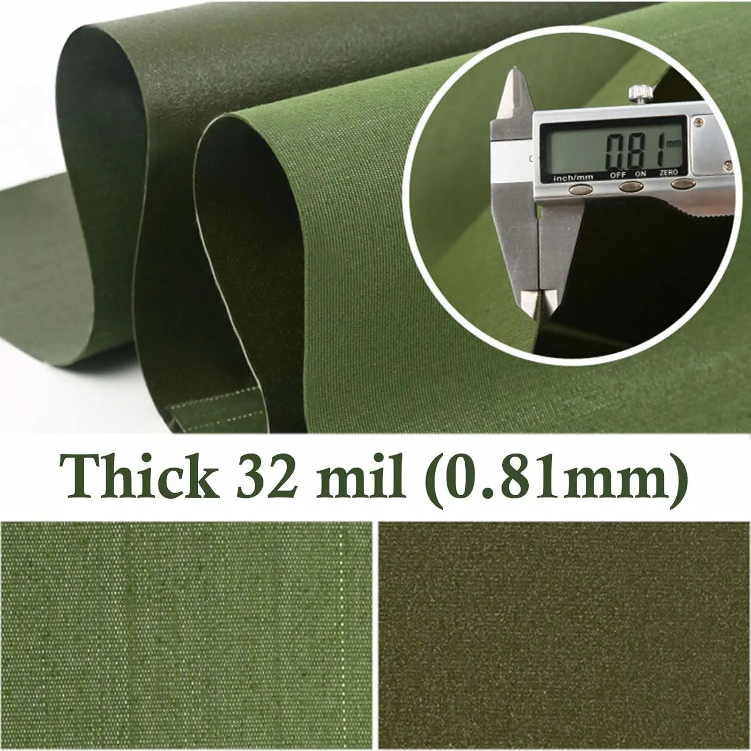 SRHIMEOS 3' x 26' Heavy Duty Green Canvas Tarp, Waterproof Camping Tarps Cover with Rustproof Grommets, 30 Mil Thickness Tarpaulin for Outdoor Pool, UV Blocking and Tear Resistant