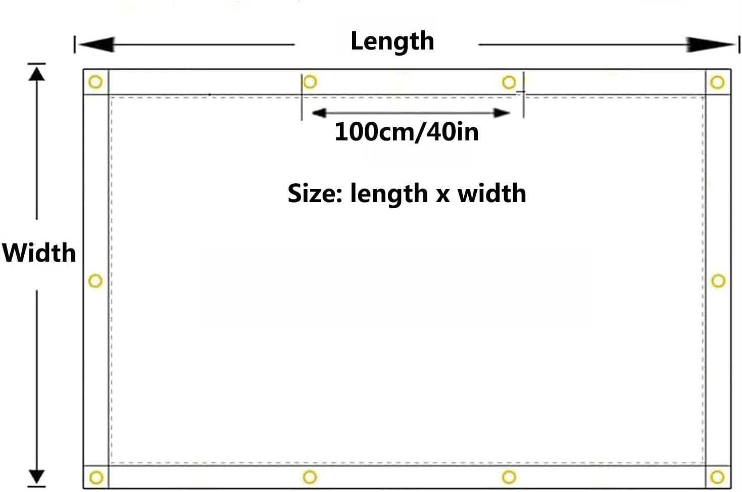 SRHIMEOS Tarp Waterproof Transparent 3.9x6.6ft, Outdoor Clear Tarpaulin with Grommets and Reinforced Edges, PVC Tarps Heavy Duty Plastic, Rainproof for Camping, Plants Greenhouse, Cars
