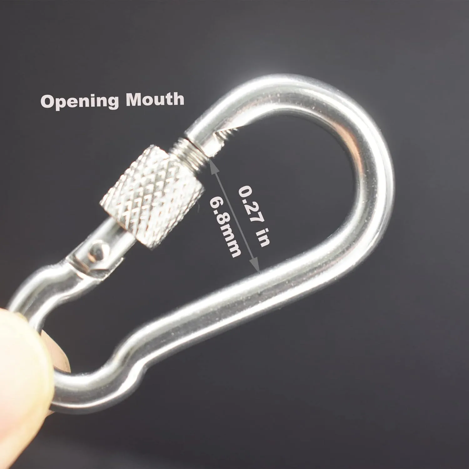 Stainless Heavy Duty M5M8M10M12 Locking Carabiner Snap Hooks with Screw Nut Connector Chains Links Hardware Fasteners