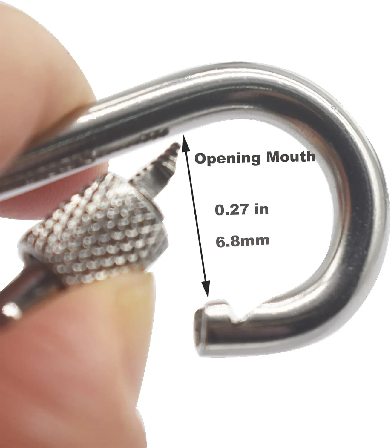 Stainless Heavy Duty M5M8M10M12 Locking Carabiner Snap Hooks with Screw Nut Connector Chains Links Hardware Fasteners