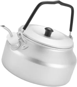 Stainless Steel Camping Kettle Portable Outdoor Teapot with Slip Base Multi Function Cookware for Hiking Picnics and Camping Use