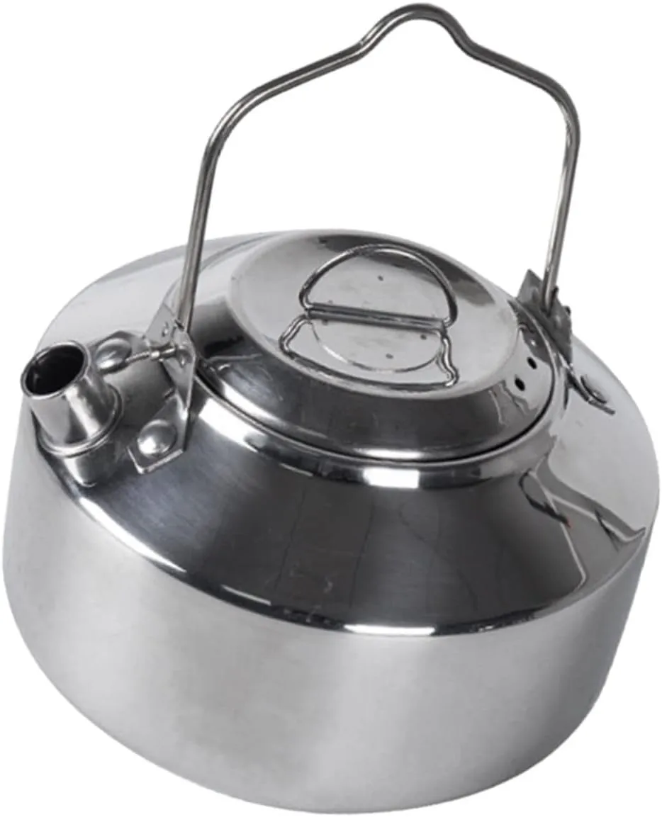 Stainless Steel Camping Kettle Portable Water Heater Outdoor Tea Pot 1000ml