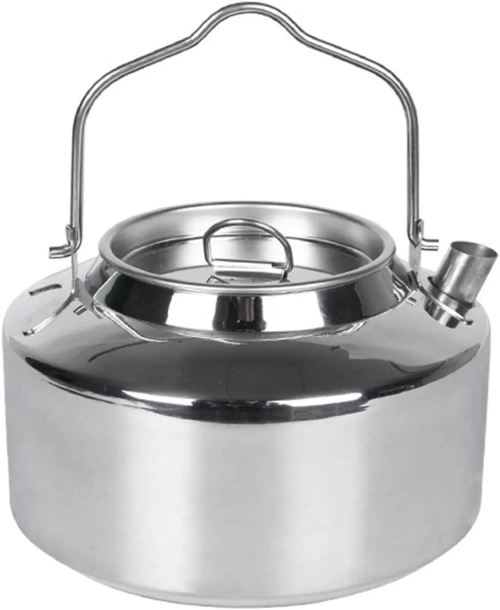 Stainless Steel Camping Kettle Portable Water Pot for Hot Water Open Fire Cooking Style Outdoor Tea Kettle