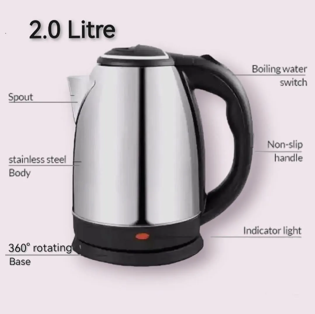 Stainless Steel Electric Kettle with Automatic Switch Off & Over Heat Protection