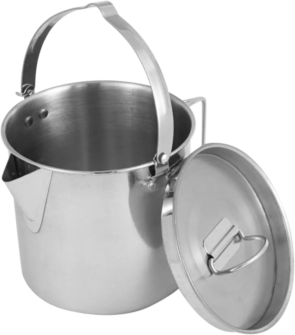 Stainless Steel Kettle 1.2l Outdoor Tea Heater Multi-Purpose Pot for Camping Hiking Fishing