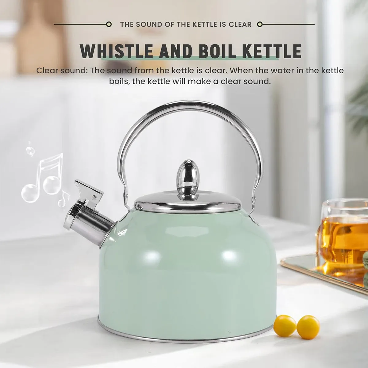 Stainless Steel Kettle 2.5L Household Water Boiler Anti Scalding Tea Pot Durable
