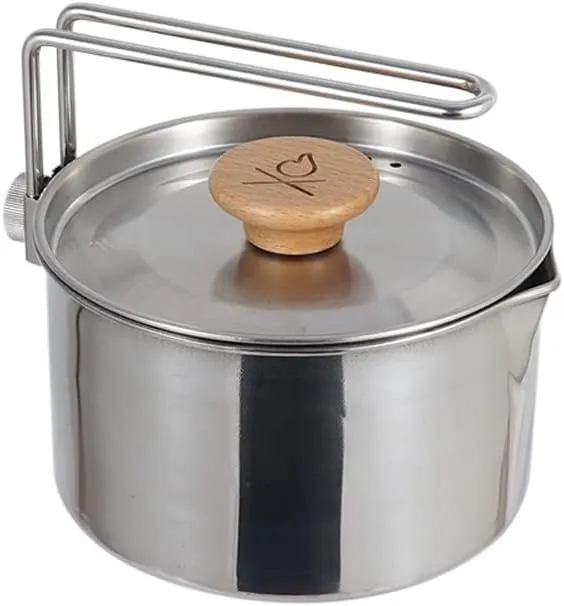 Stainless Steel Kettle Outdoor Camping Pot Portable Mountaineering Trekking Cooking Tool Travel Hiking Cookware Equipment