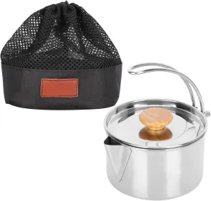 Stainless Steel Kettle, Practical Portable Folding Coffee Pot for Camping, Hiking and Fishing