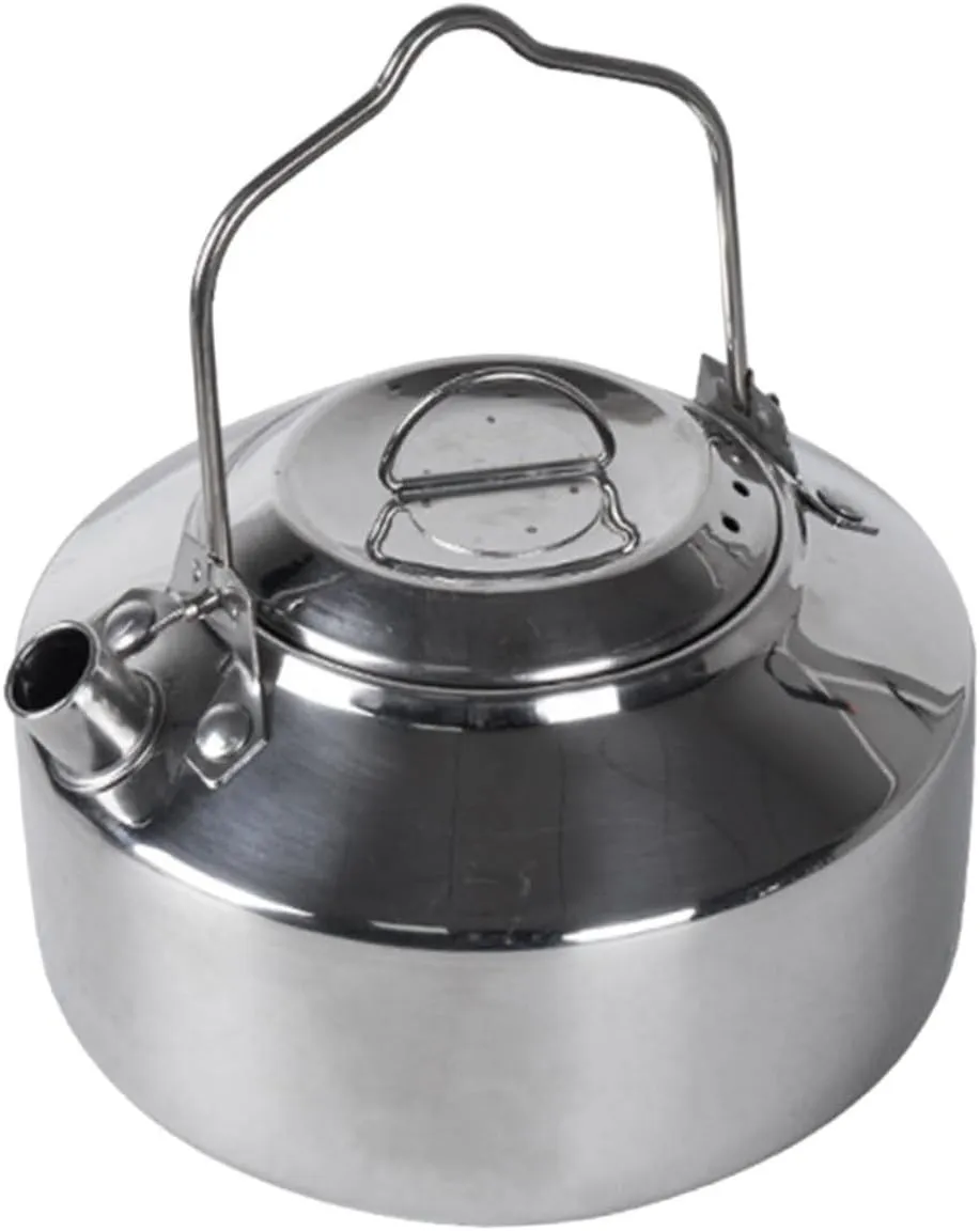Stainless Steel Outdoor Kettle Camping Tea Pot Water Kettle for Hiking Cooking Lightweight Compact