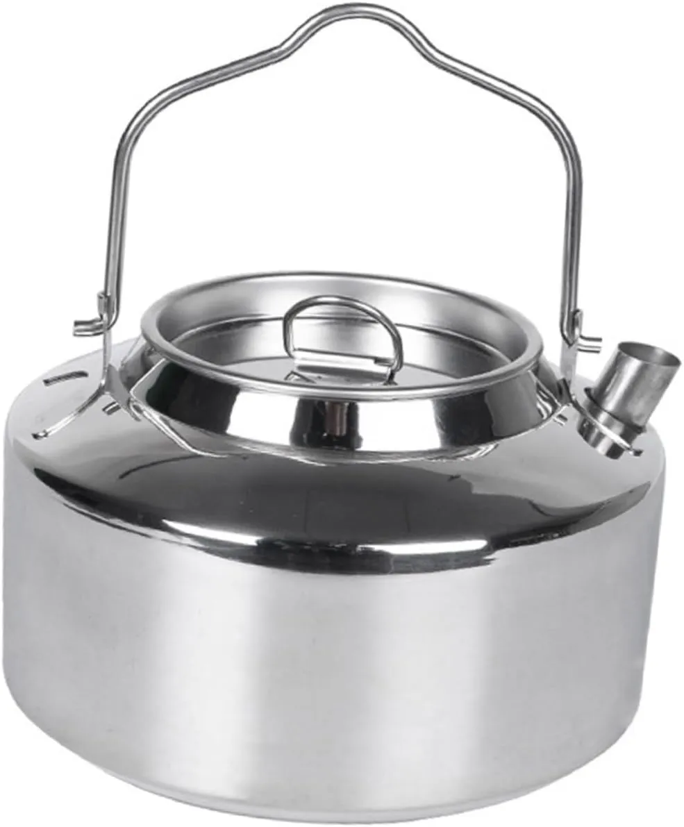 Stainless Steel Portable Kettle Camping Tea Pot Stovetop Coffee Outdoor