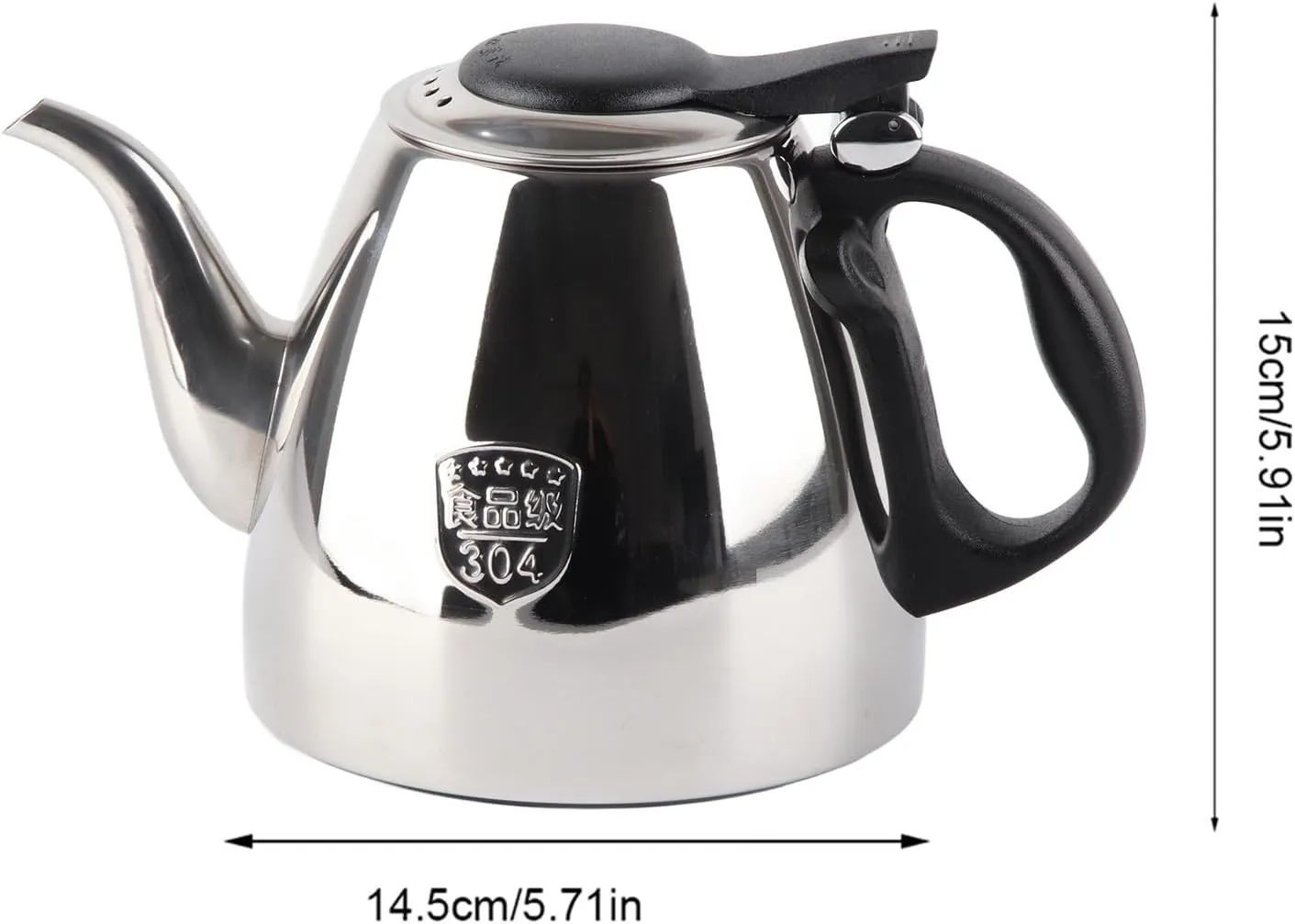 Stainless Steel Stove top Teapot Tea Coffee Pot Kettle Whistling Tea Kettle Stovetop with Heat Resistant Handle (1#)