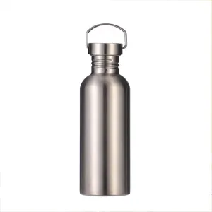 Stainless Steel Water Bottle Single Wall Metal Bottle Large Camping Water Cup with Handle Wide Mouth Leak Proof Lightweight Sports Kettle Cup (34 oz)