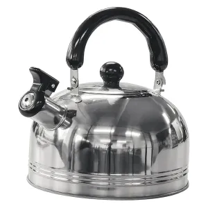 Stainless Steel Whistling Camping Kettle - 2L Capacity