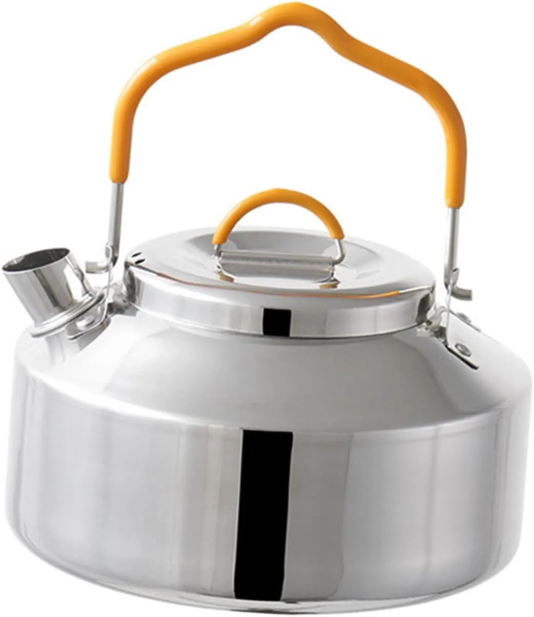 Stainless Steel Whistling Kettle for Outdoor Camping Lightweight Stove Tea Pot for Boiling Water Making Tea Camping Cookware