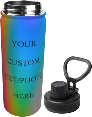 Stay Hydrated On The Go With Personalized Custom 18oz Sports Insulated Kettle With Photo Or Text-Perfect For Outdoor Activities