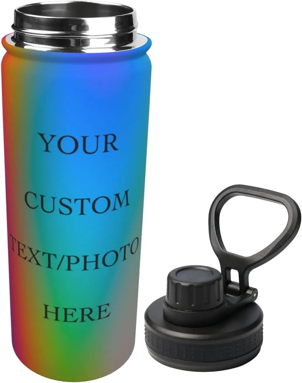 Stay Hydrated On The Go With Personalized Custom 18oz Sports Insulated Kettle With Photo Or Text-Perfect For Outdoor Activities