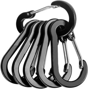 Steel Small Carabiner Clips Outdoor Camping Tool 6pcs Carabiner