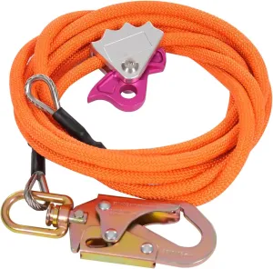 Steel Wire Core Flip Line Kit 1/2" X 16' Wire Core Flipline with Triple Lock Carabiner Flipline for Climbing Tree Adjustable Lanyard for Arborists Climbers Tree Climbers