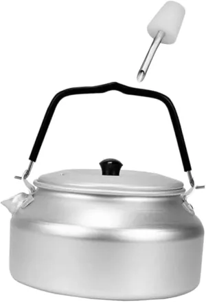 STOBAZA 0.9l Compact Camping Kettle Portable Stainless Steel Tea Pot Outdoor Accessory