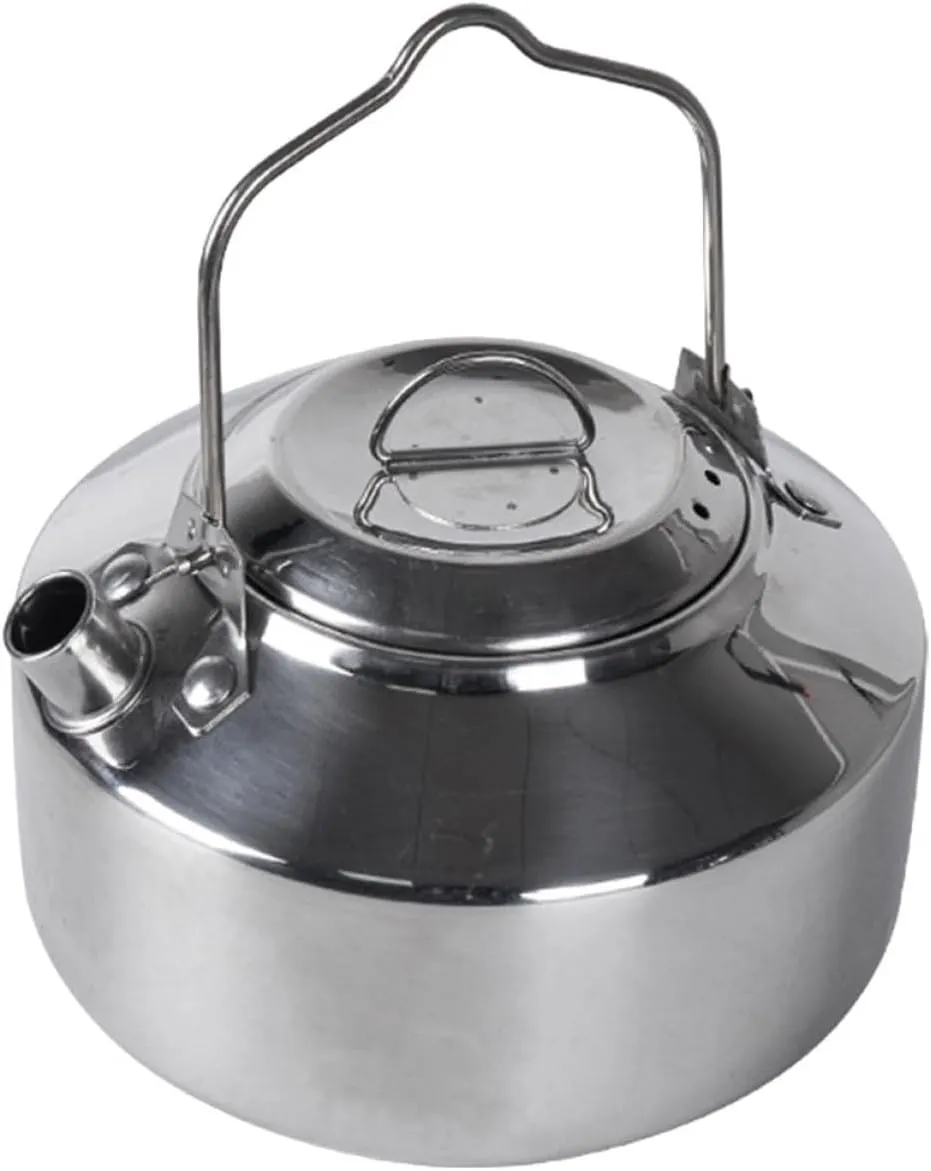 STOBAZA Stainless Steel Tea Kettle Portable Tea Pot for Camping Stovetop Kettle Comfortable Handle 1.7l Large Capacity for Outdoor Activities