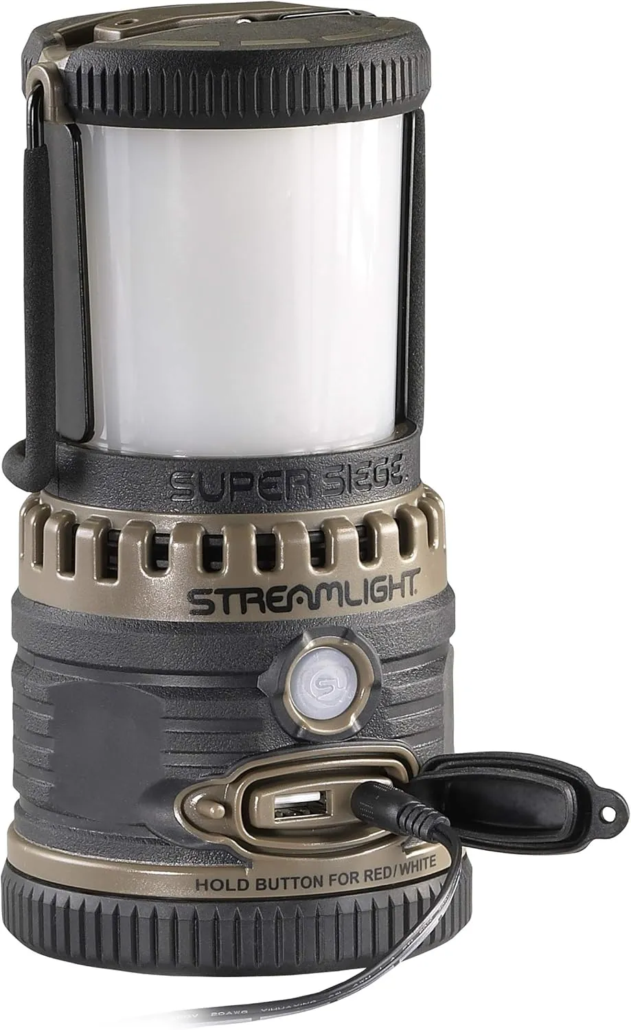 Streamlight 44947 Super Siege 1100-Lumen Rechargeable Lantern with 120-Volt AC Charger, Coyote