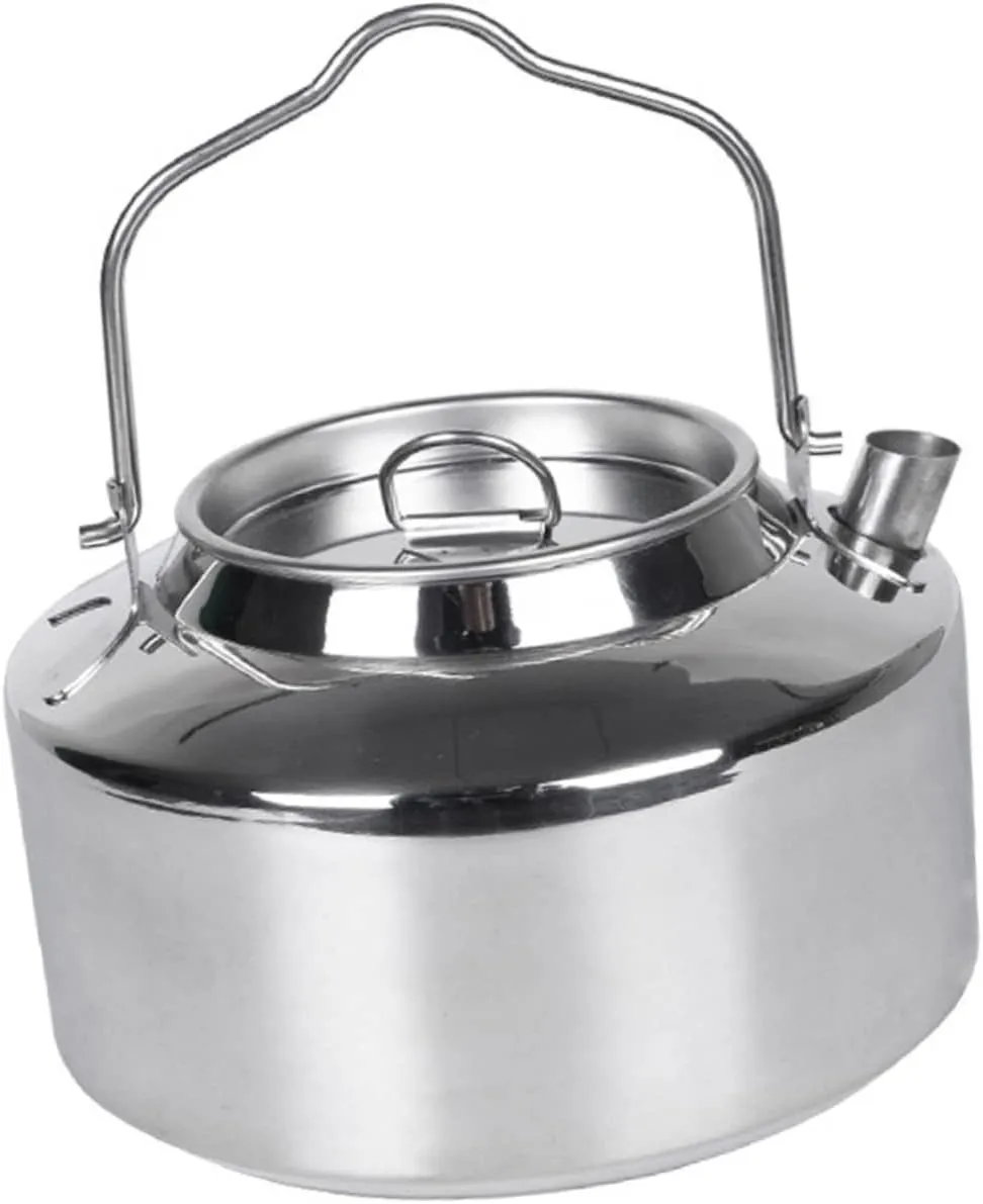 Sturdy Stainless Steel Camping Coffee Pot Portable Stovetop Kettle for Outdoor Tea Camping Supplies