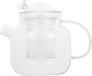 Sturdy Transparent Teapot Heat Resistant Kettle with Infuser for Tea Separation for Home Office Use Capacity