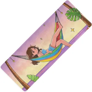 Summer Beach Hammock Woman printed foldable yoga mat for home, natural rubber non slip, with bags tapete para ejercicio 71x26 inches