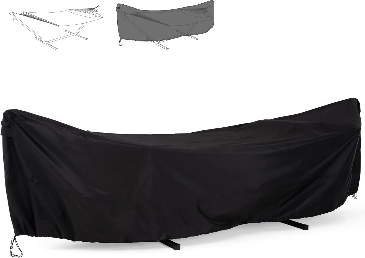SUNCREAT Hammock Cover, Water-Resistant Polyester Hammock Stand Cover for 11-12ft Stand, Black