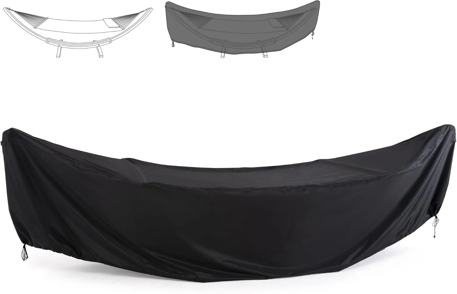 SUNCREAT Hammock Cover, Water-Resistant Polyester Hammock Stand Cover for 14ft Arc Stand, Black