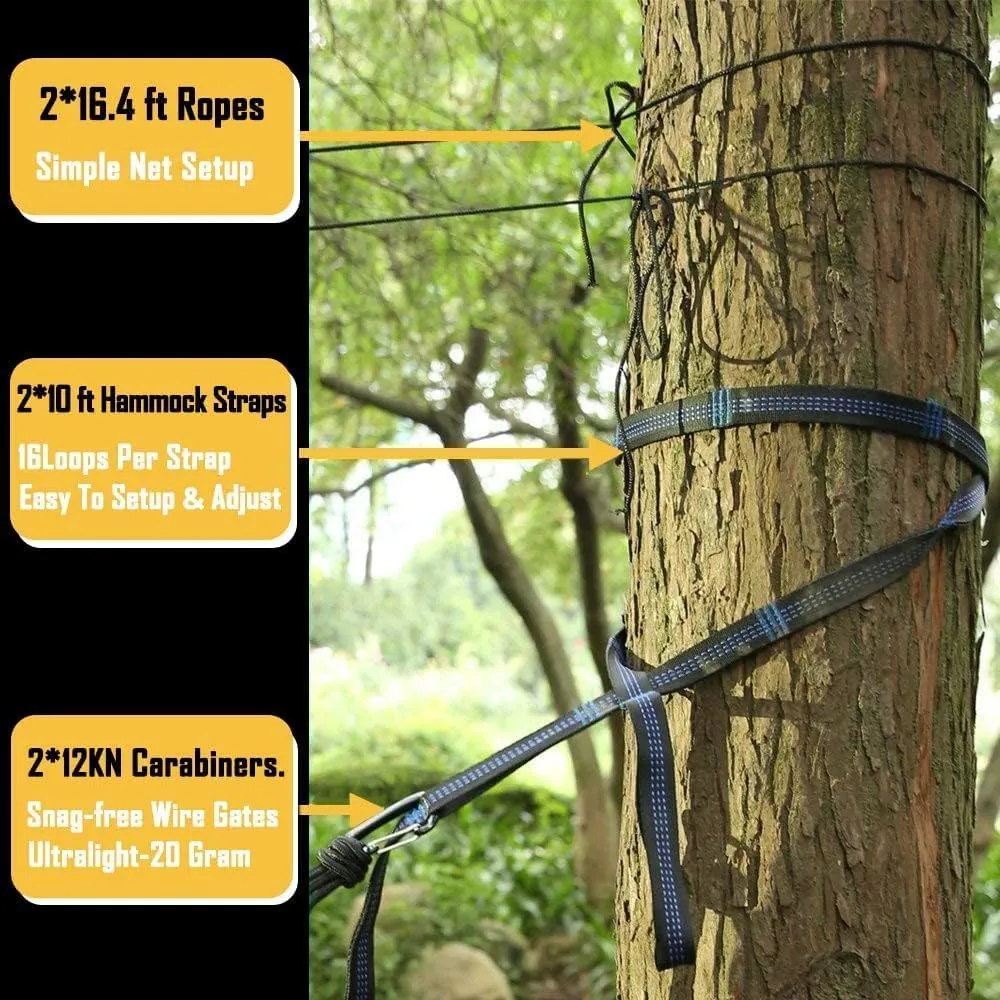 Sunyear Camping Hammock with Net - Double&Single Hammock with House-Like Net- Easy Setup & Pack, Lightweight & Portable, Perfect for Hiking, Backpacking, Outdoor Sleeping