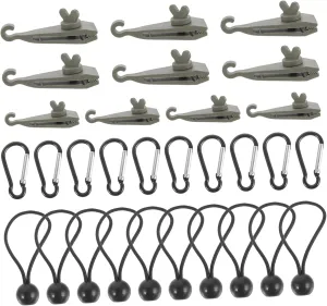 SUPVOX 1Set Heavy Duty Tent Clips Outdoor Camping Fasteners Clips with Hooks for Tarp and Awning Easy Installation Portable and Camping Accessories