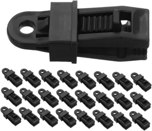 SUPVOX 50pcs Heavy Duty Windproof Tent Clips with Lock Grip Outdoor Canopy Fixers for Camping Hiking Durable Tarp Fasteners with Convenient Hanging Hook for Secure Tarp Management