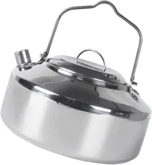 SUPVOX Camping Tea Kettle Portable Outdoor Water Pot 1000ml Stainless Steel Stovetop Kettle Compact Camping Cookware