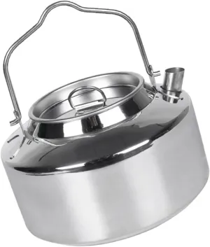 SUPVOX Large Capacity Water Kettle Stainless Steel Tea Pot for Outdoor Professional Camping Tea Kettle Locking Handle