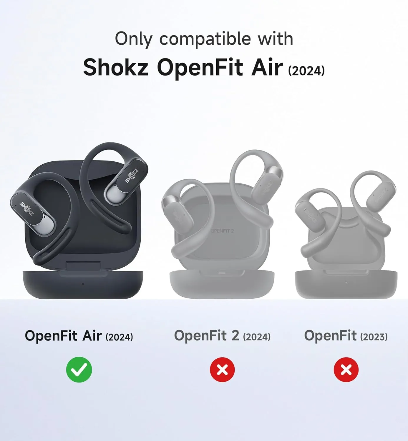 SURITCH for SHOKZ OpenFit Air Case Cover, Magnetic Locking Cases for SHOKZ OpenFit Air Open-Ear Headphones, Protective Bumper Cover with Carabiner & Keyring for OpenFit Air Earbuds (2024), Pink