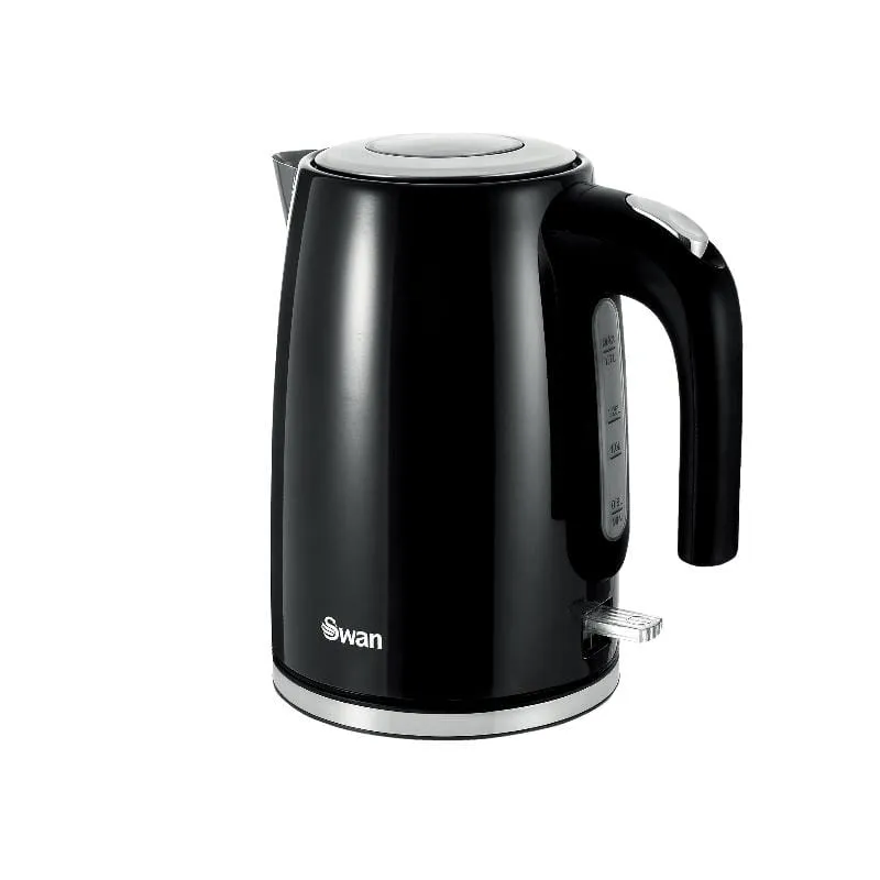 Swan Townhouse Stainless Steel Black 1,7 Litre Jug Kettle STH17B